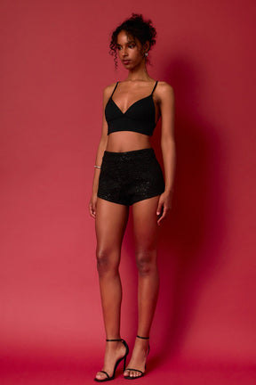 ENDLESS ROSE - Micro Tweed Shorts - SHORTS available at Objectrare