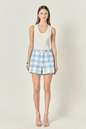 ENGLISH FACTORY - Tailored Gingham Shorts - SHORTS available at Objectrare