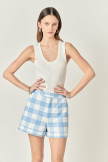 ENGLISH FACTORY - Tailored Gingham Shorts - SHORTS available at Objectrare