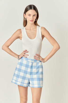 ENGLISH FACTORY - Tailored Gingham Shorts - SHORTS available at Objectrare