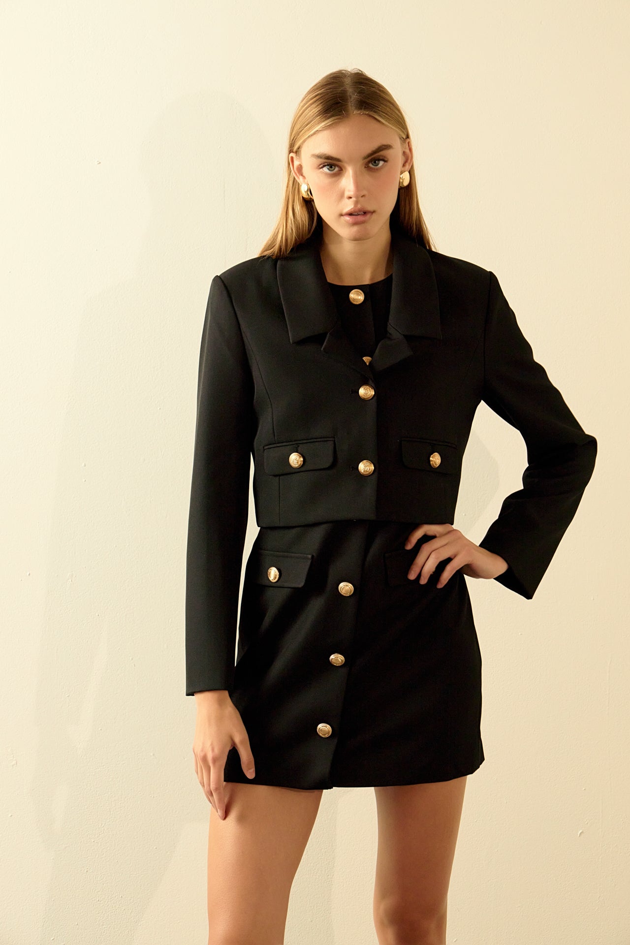 ENDLESS ROSE - Classic Short Buttoned Jacket - JACKETS available at Objectrare