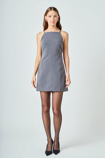 ENDLESS ROSE - High Neck Fitted Mini Dress - DRESSES available at Objectrare