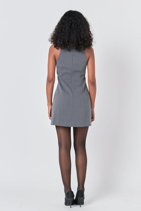 ENDLESS ROSE - High Neck Fitted Mini Dress - DRESSES available at Objectrare