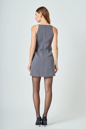 ENDLESS ROSE - High Neck Fitted Mini Dress - DRESSES available at Objectrare
