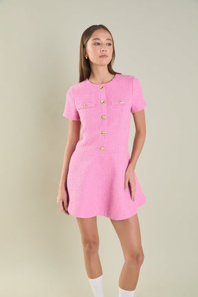 ENDLESS ROSE - Endless Rose - Tweed A Line Mini Dress - DRESSES available at Objectrare