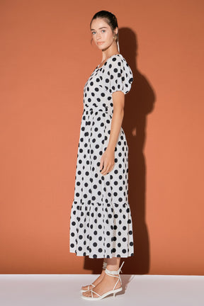 ENGLISH FACTORY - English Factory - Polka Dot Puff Sleeve Maxi Dress - DRESSES available at Objectrare