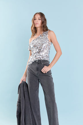 ENDLESS ROSE - Endless Rose - Multi Sequins Sleeveless Top - TOPS available at Objectrare