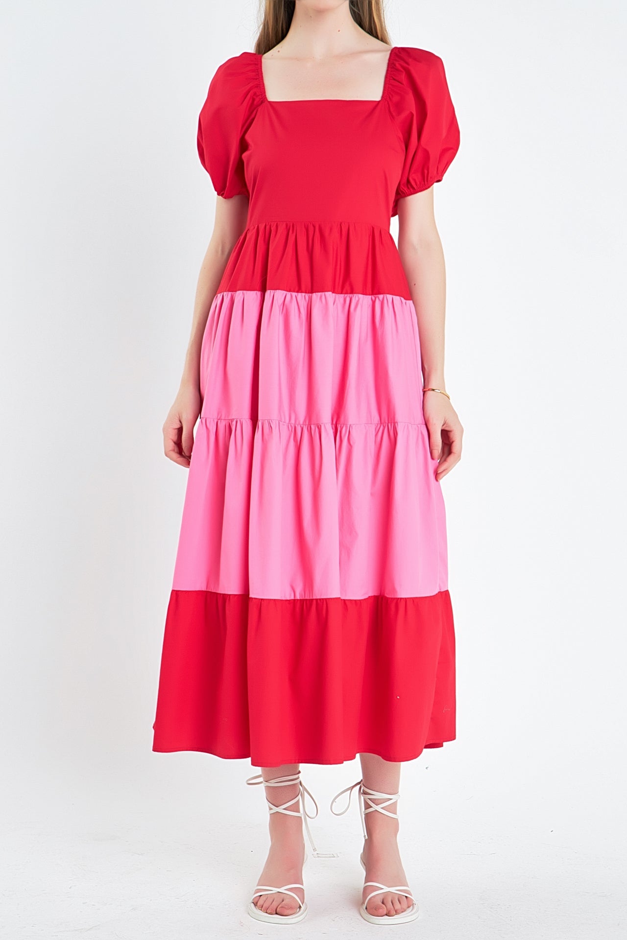 ENGLISH FACTORY - English Factory - Color Block Puff Sleeve Maxi Dress - DRESSES available at Objectrare