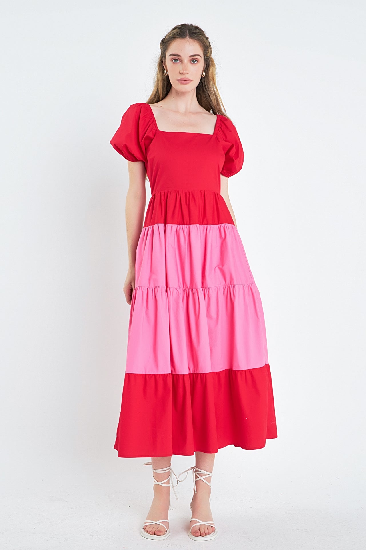 ENGLISH FACTORY - English Factory - Color Block Puff Sleeve Maxi Dress - DRESSES available at Objectrare