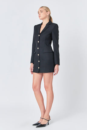 ENDLESS ROSE - Blazer Buttoned Mini Dress - DRESSES available at Objectrare