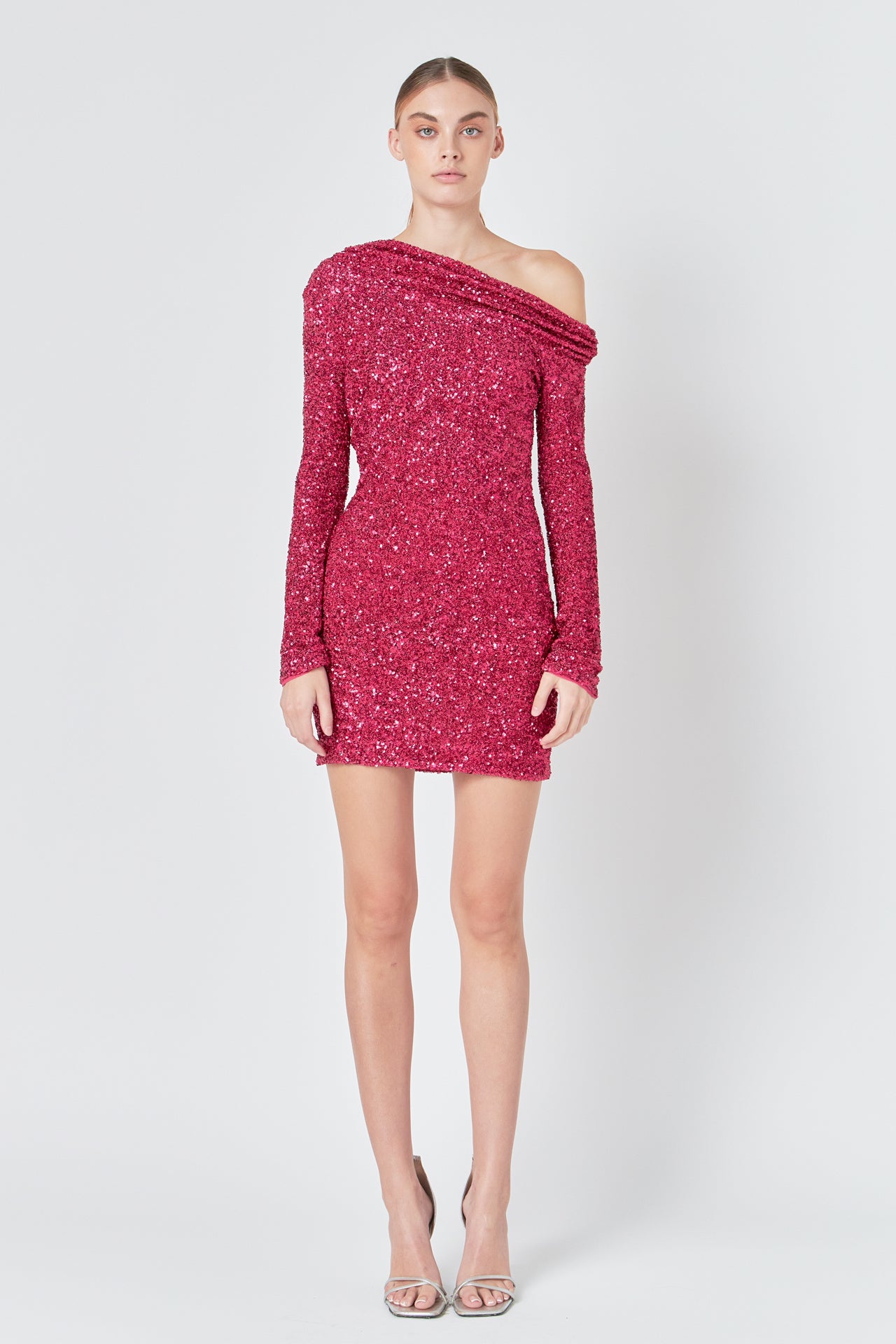 ENDLESS ROSE - One Shoulder Sequins Dress - DRESSES available at Objectrare