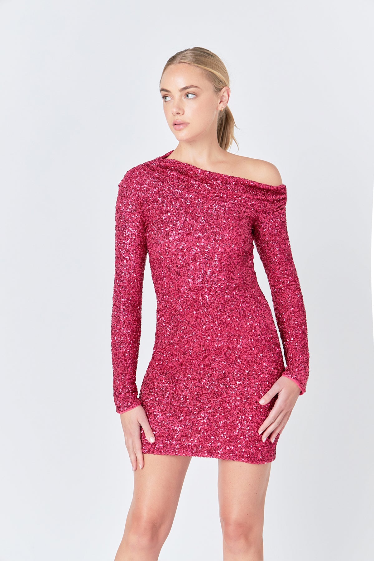 ENDLESS ROSE - Endless Rose - One Shoulder Sequins Dress - DRESSES available at Objectrare