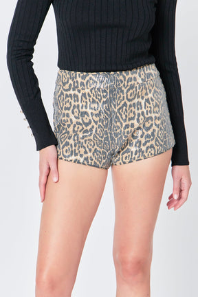 ENDLESS ROSE - Leopard Print Micro Shorts - SHORTS available at Objectrare