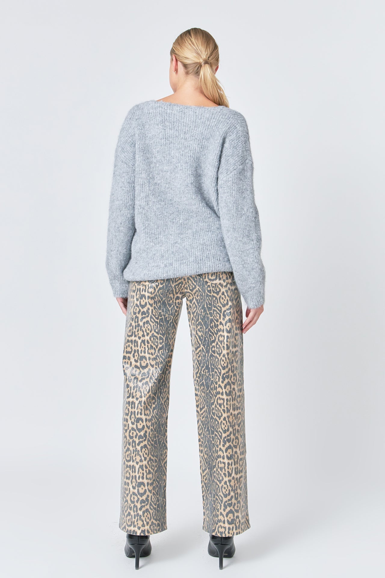 ENDLESS ROSE - Endless Rose - Leopard Wide Leg Denim - PANTS available at Objectrare