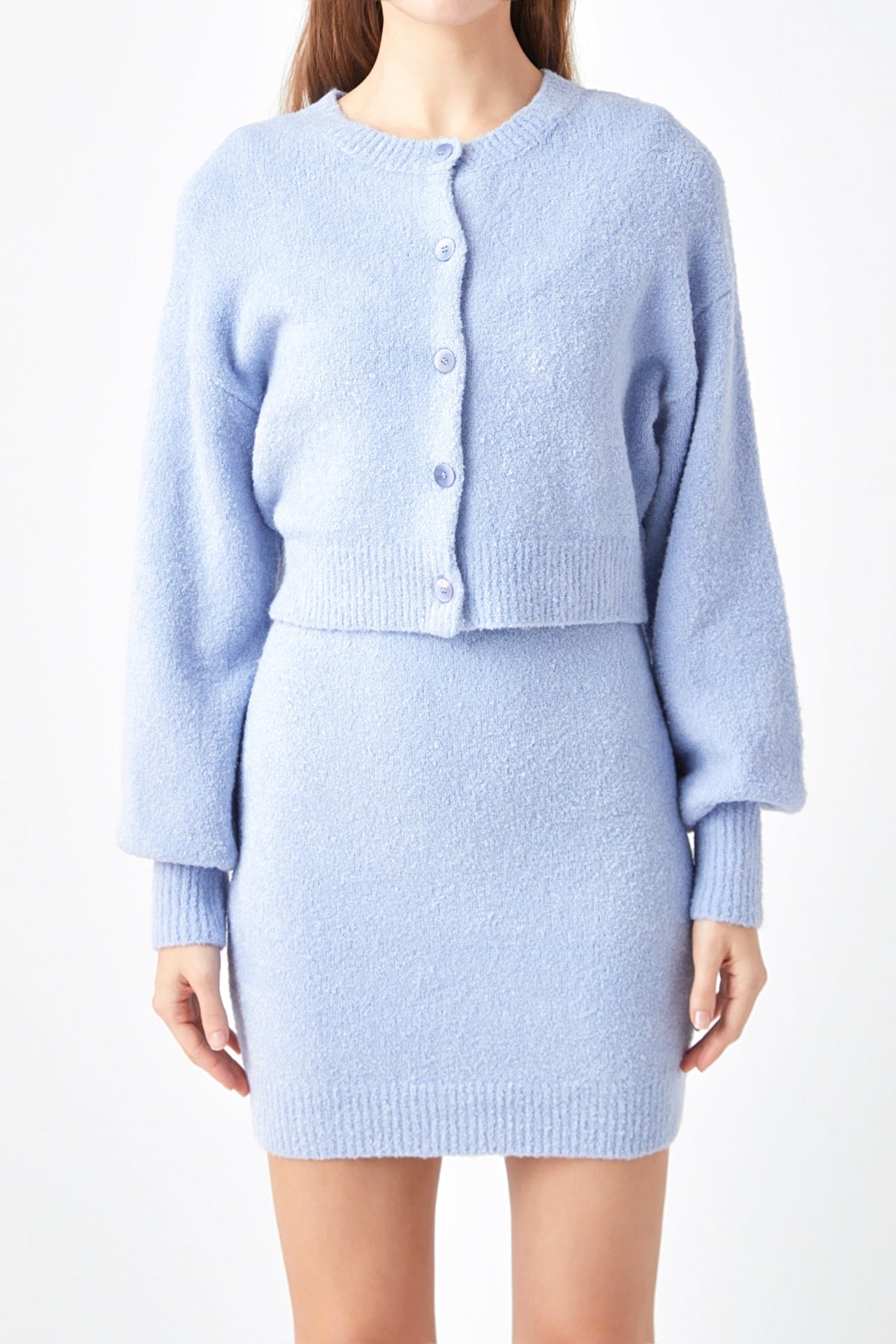 ENDLESS ROSE - Knitted Puff Sleeve Cardigan - JACKETS available at Objectrare