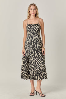 ENDLESS ROSE - Animal Print Midi Dress - DRESSES available at Objectrare