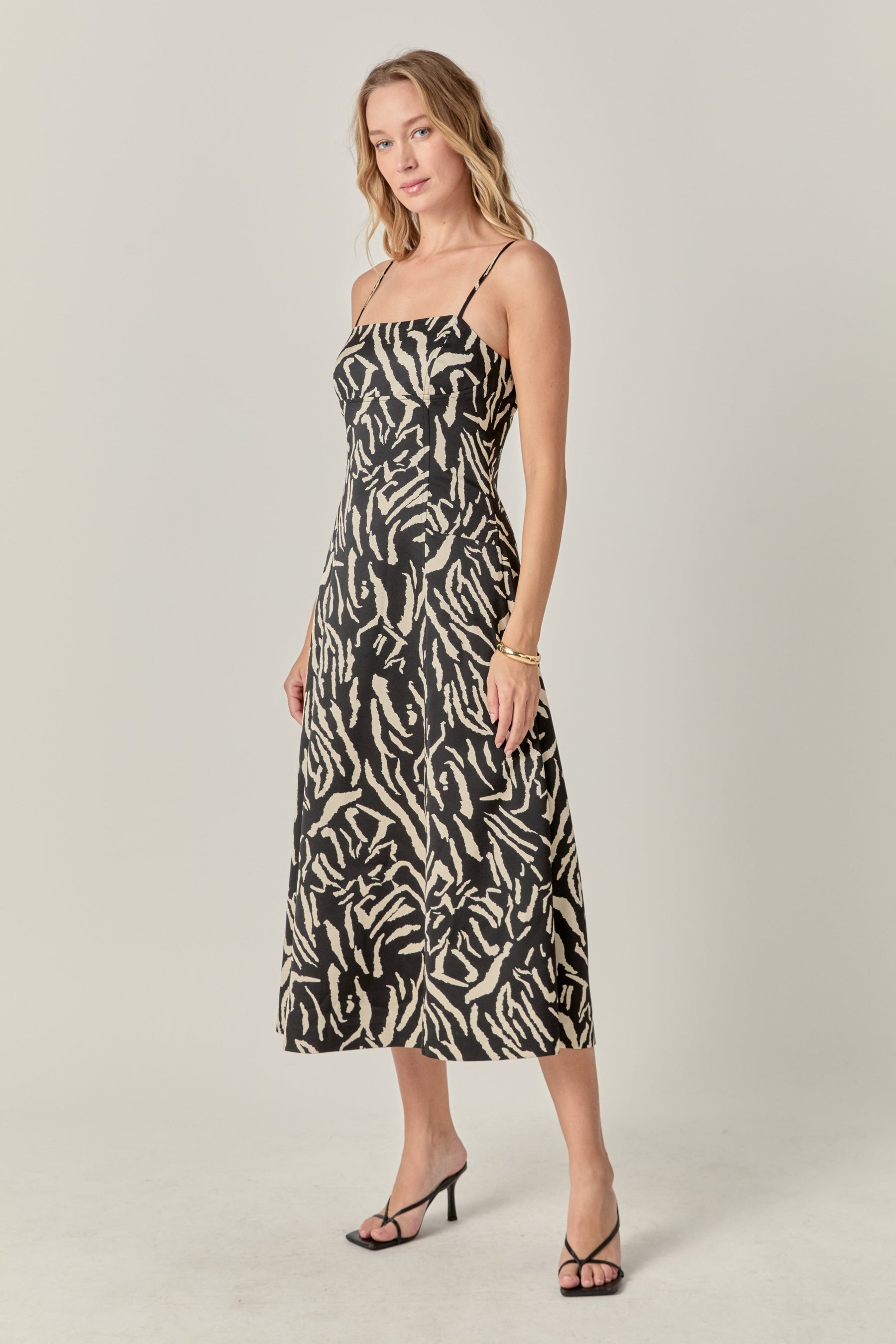 ENDLESS ROSE - Animal Print Midi Dress - DRESSES available at Objectrare