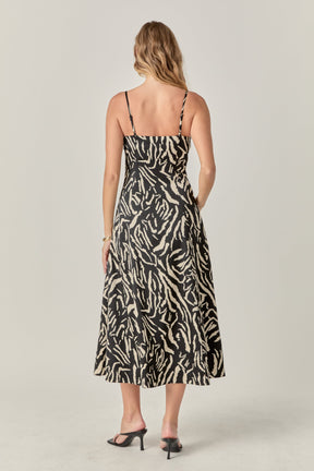 ENDLESS ROSE - Animal Print Midi Dress - DRESSES available at Objectrare