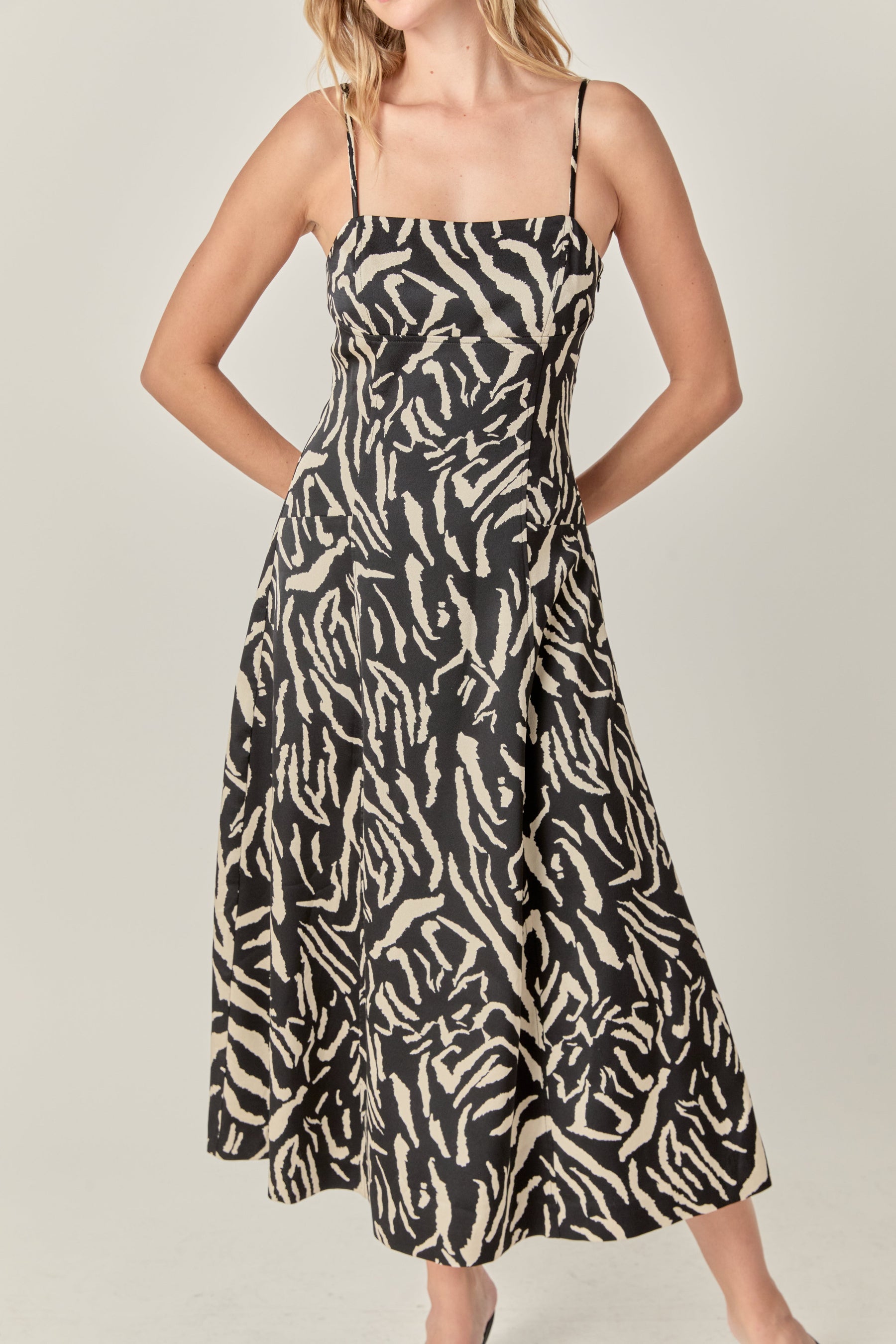 ENDLESS ROSE - Animal Print Midi Dress - DRESSES available at Objectrare