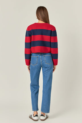 ENGLISH FACTORY - Striped Knit Cardigan - SWEATERS & KNITS available at Objectrare