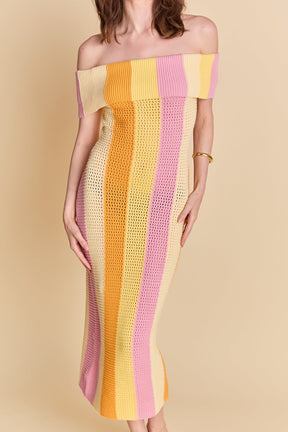 ENDLESS ROSE - Off Shoulder Sleeveless Midi Dress - DRESSES available at Objectrare