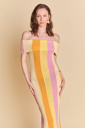 ENDLESS ROSE - Off Shoulder Sleeveless Midi Dress - DRESSES available at Objectrare