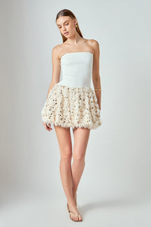 ENDLESS ROSE - Feather Blouson Mini dress - DRESSES available at Objectrare