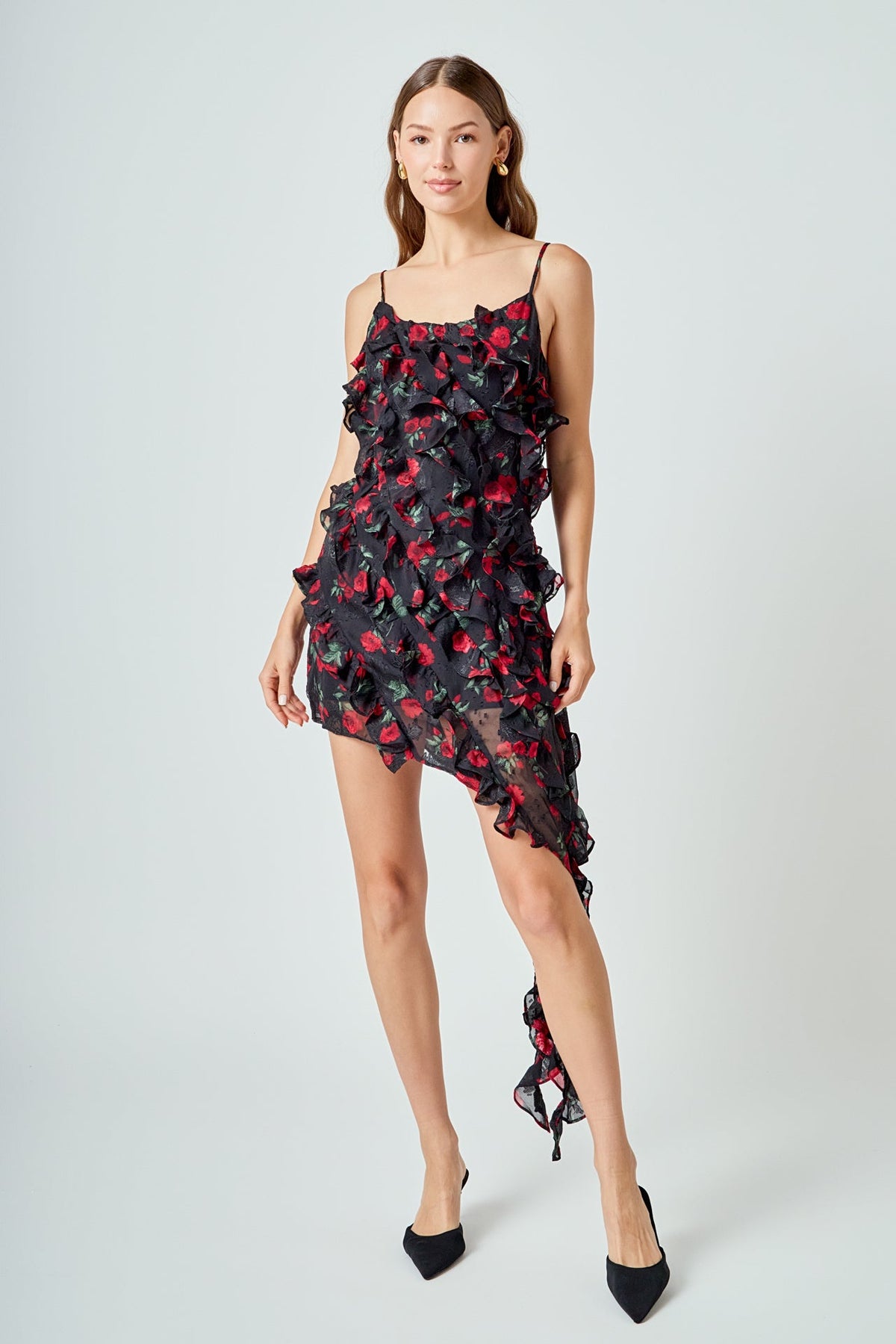 Print Ruffled maxi Dress