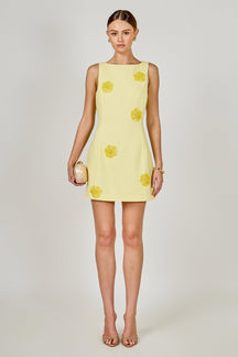 ENDLESS ROSE - Embellished Linen Mini Dress - DRESSES available at Objectrare