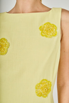 ENDLESS ROSE - Embellished Linen Mini Dress - DRESSES available at Objectrare