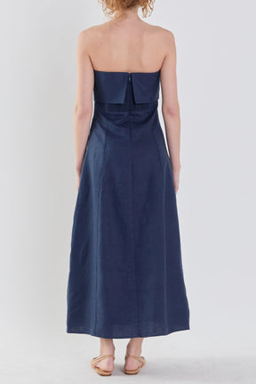 ENDLESS ROSE - Lucia Folded Strapless Linen Maxi Dress - DRESSES available at Objectrare