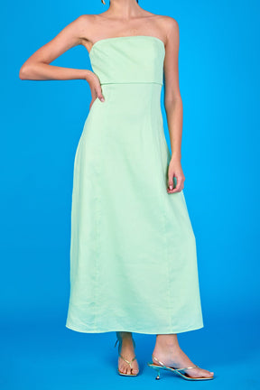 ENDLESS ROSE - Lucia Folded Strapless Linen Maxi Dress - DRESSES available at Objectrare