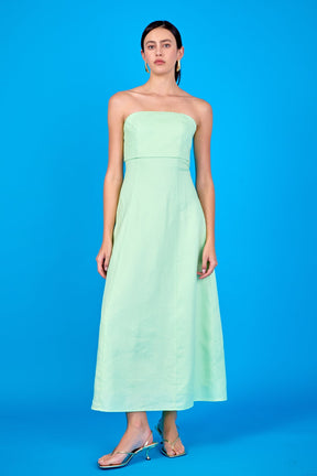 ENDLESS ROSE - Lucia Folded Strapless Linen Maxi Dress - DRESSES available at Objectrare