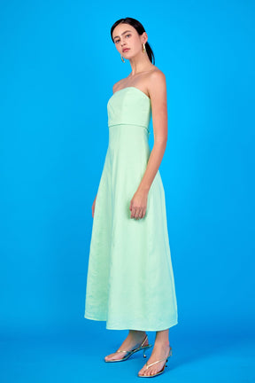 ENDLESS ROSE - Lucia Folded Strapless Linen Maxi Dress - DRESSES available at Objectrare