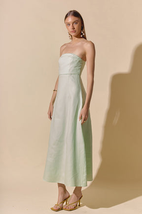 ENDLESS ROSE - Lucia Folded Strapless Linen Maxi Dress - DRESSES available at Objectrare