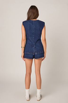 Denim Buttoned Vest