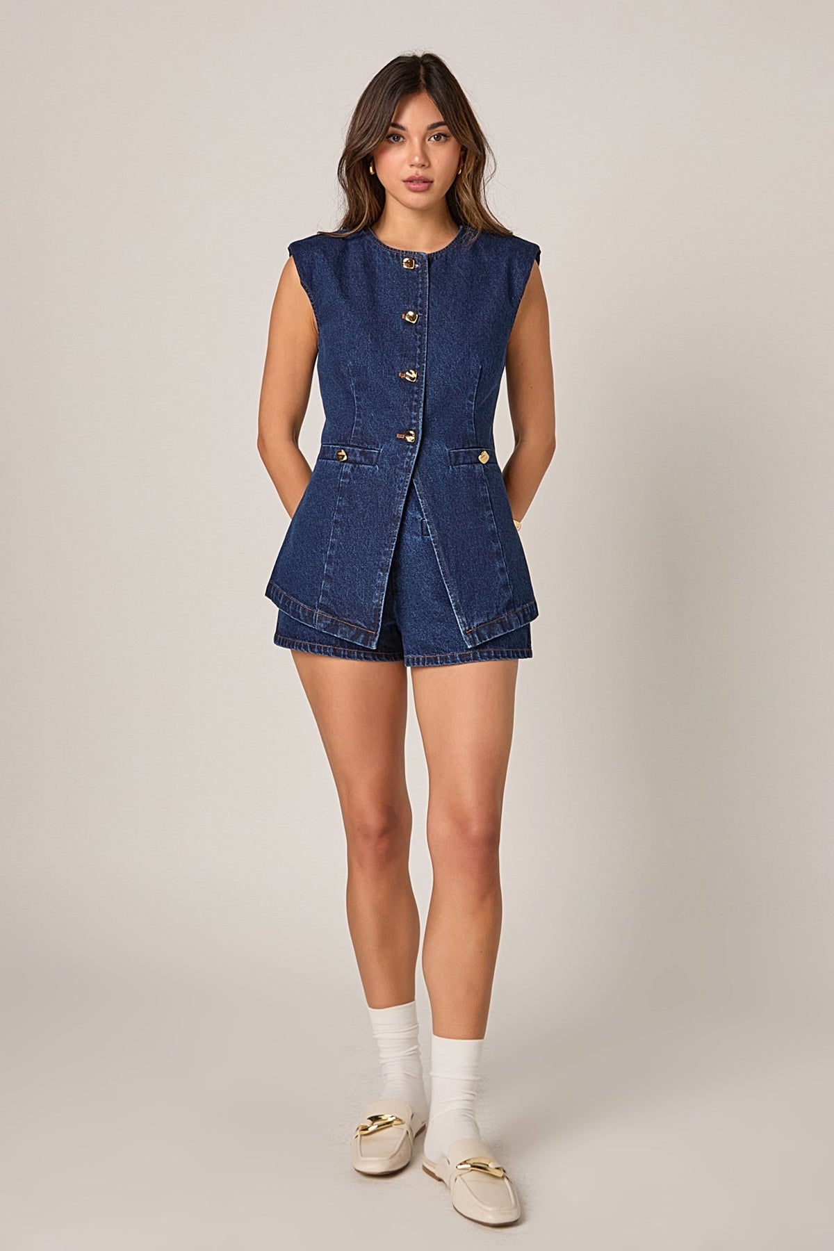 ENDLESS ROSE - Denim Short - SHORTS available at Objectrare