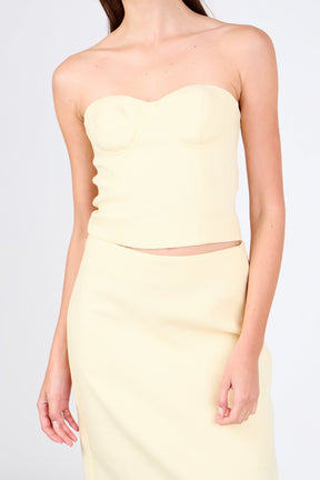 ENDLESS ROSE - Tweed Strapless Top - TOPS available at Objectrare