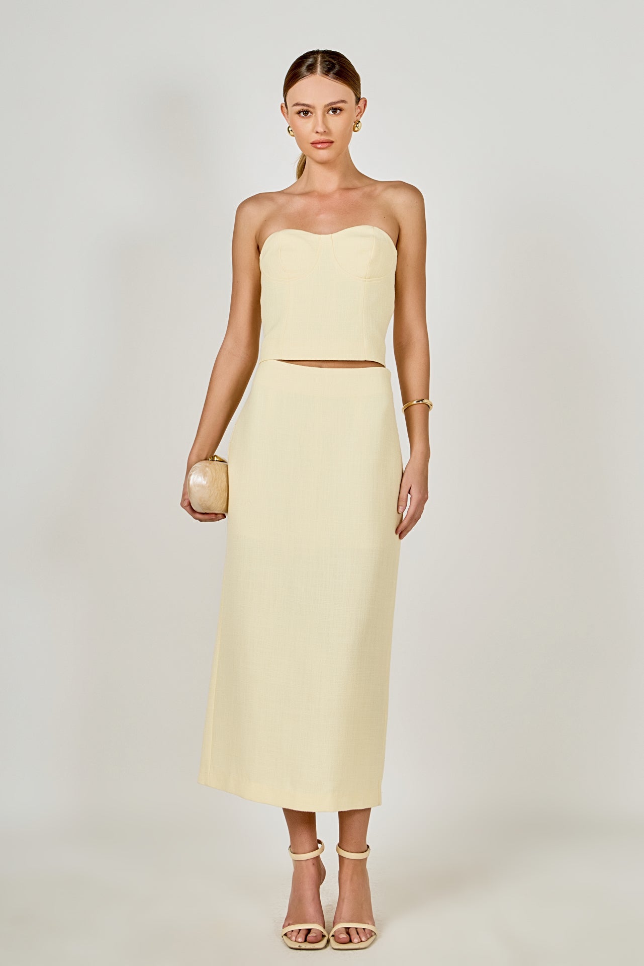 ENDLESS ROSE - Tweed Strapless Top - TOPS available at Objectrare