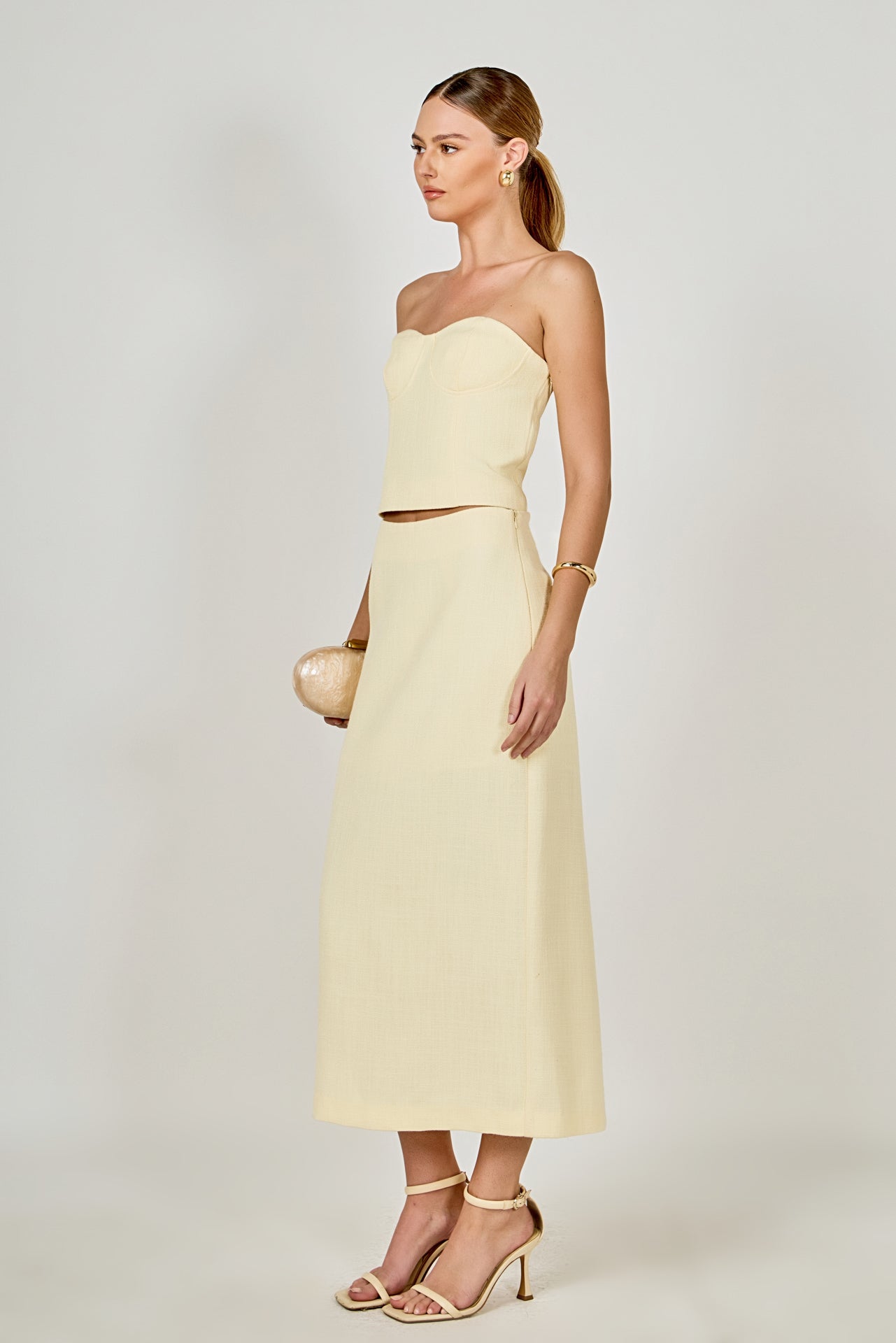ENDLESS ROSE - Tweed Strapless Top - TOPS available at Objectrare