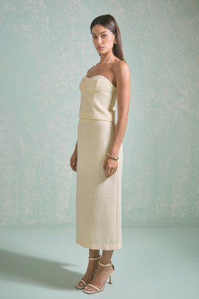 ENDLESS ROSE - Tweed Strapless Top - TOPS available at Objectrare