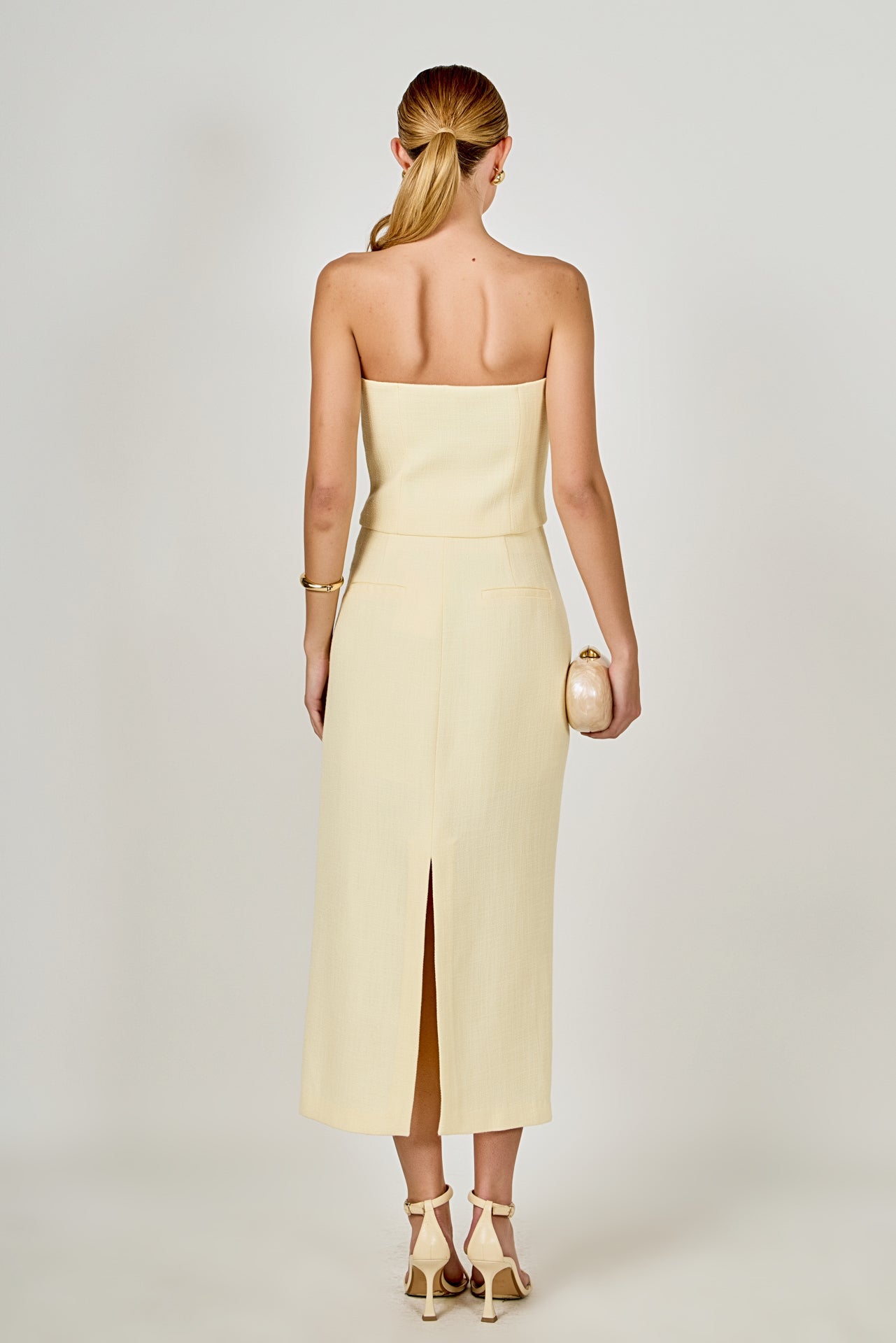 ENDLESS ROSE - Tweed Strapless Top - TOPS available at Objectrare