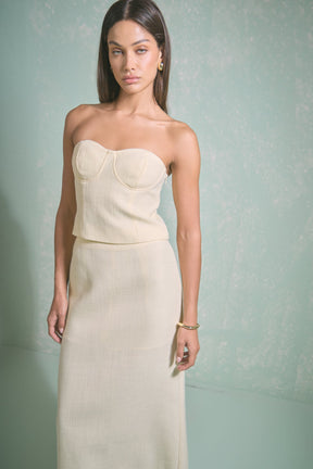 ENDLESS ROSE - Tweed Strapless Top - TOPS available at Objectrare