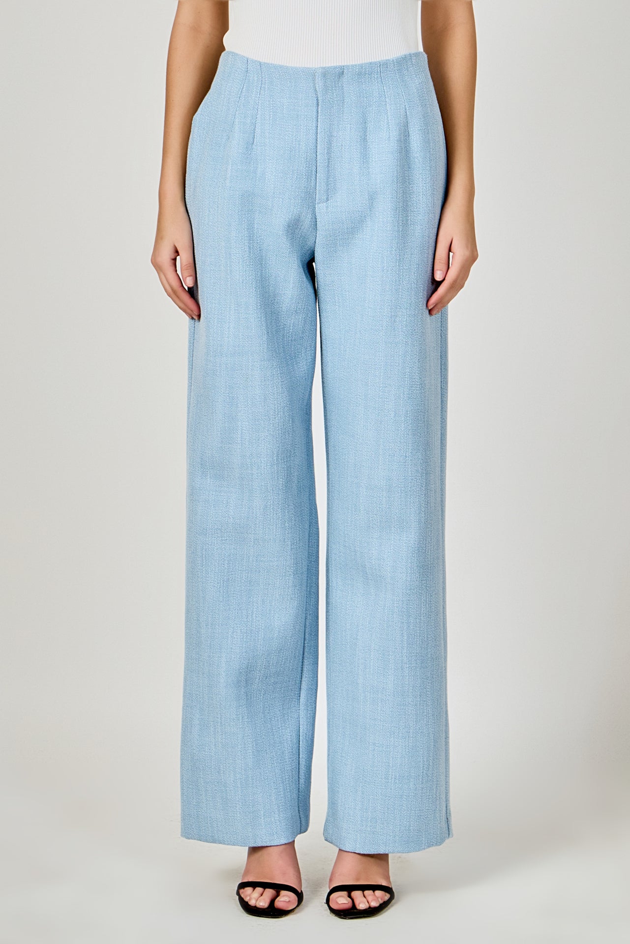 ENDLESS ROSE - Tweed Relaxed Pants - BOTTOMS available at Objectrare