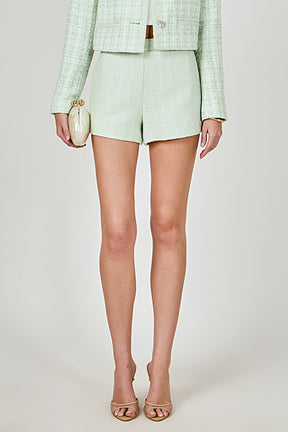 ENDLESS ROSE - Lemi Tweed Relaxed Shorts - SHORTS available at Objectrare