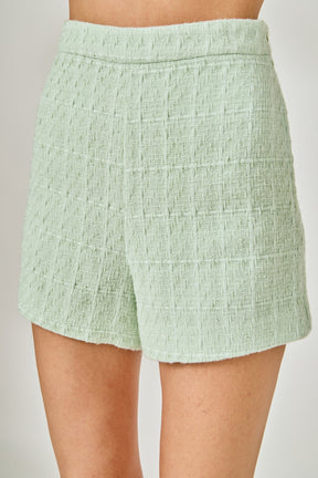 ENDLESS ROSE - Lemi Tweed Relaxed Shorts - SHORTS available at Objectrare