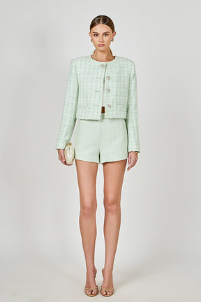 ENDLESS ROSE - Lemi Tweed Relaxed Shorts - SHORTS available at Objectrare