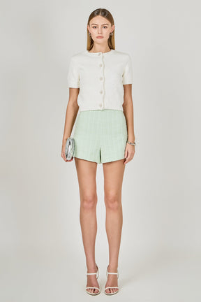 ENDLESS ROSE - Lemi Tweed Relaxed Shorts - SHORTS available at Objectrare