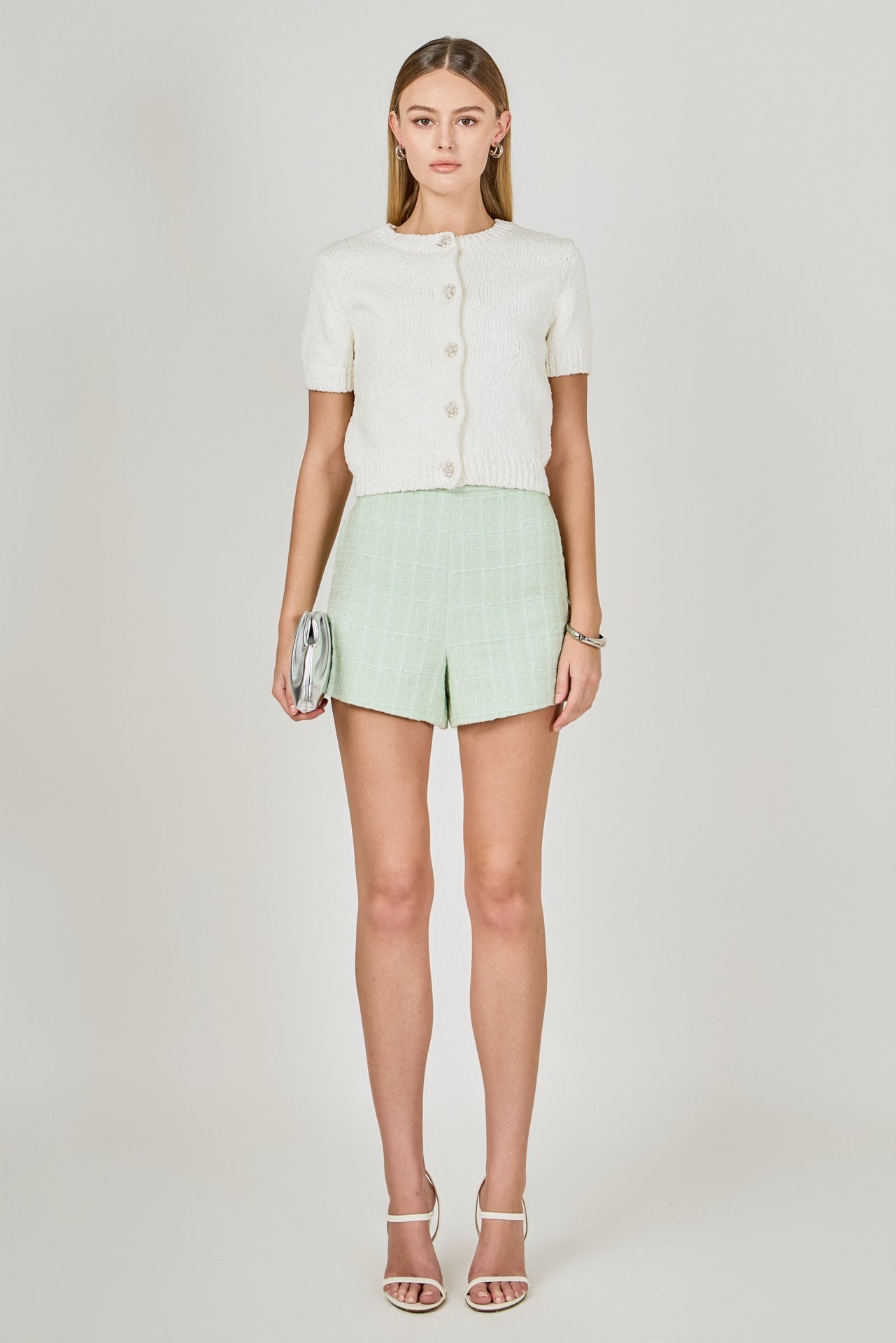 ENDLESS ROSE - Lemi Tweed Relaxed Shorts - SHORTS available at Objectrare