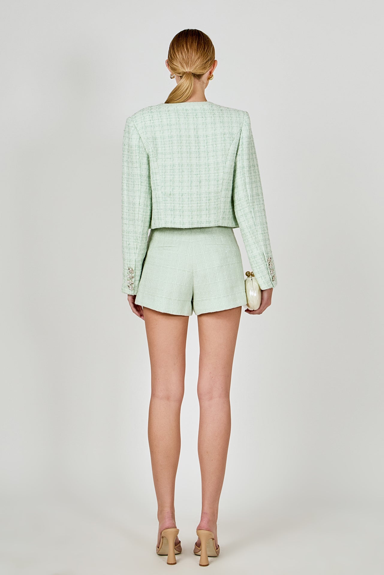 ENDLESS ROSE - Lemi Tweed Relaxed Shorts - SHORTS available at Objectrare